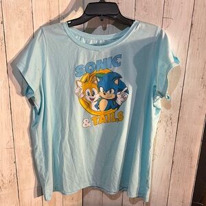 Sonic & Tails Light Blue Kids Shirt